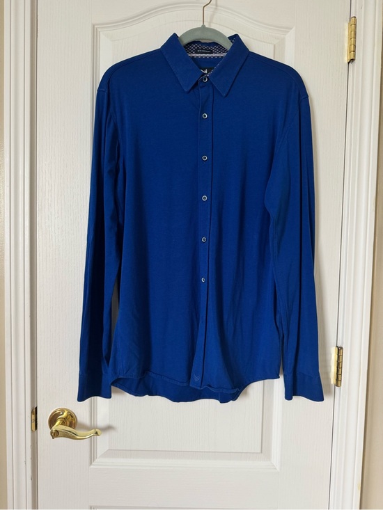 Buttercloth Other - Buttercloth Blue Long Sleeve Button Front Shirt Mens Large Soft Stretch